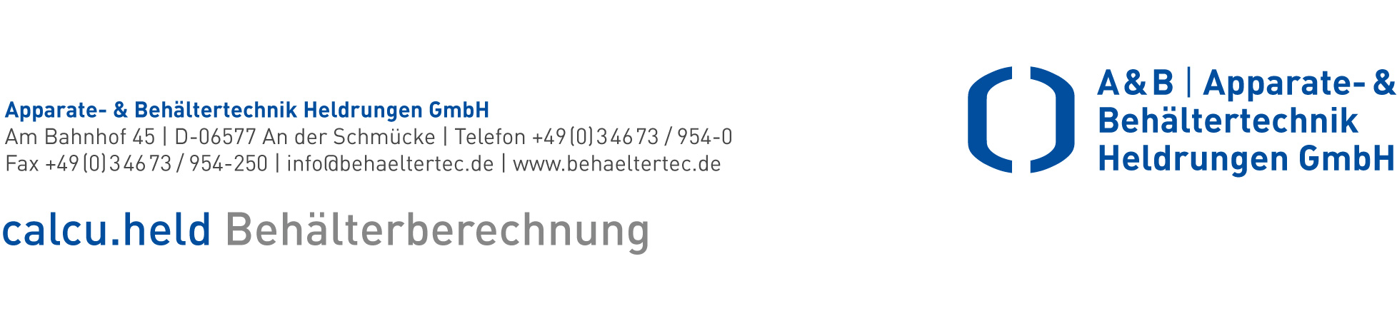 Apparate- und Beh&auml;ltertechnik Heldrungen GmbH, Stra&szlig;e der RTS, D-06577 Heldrungen